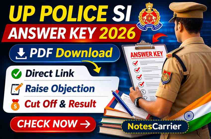 UP SI Answer Key 2026
