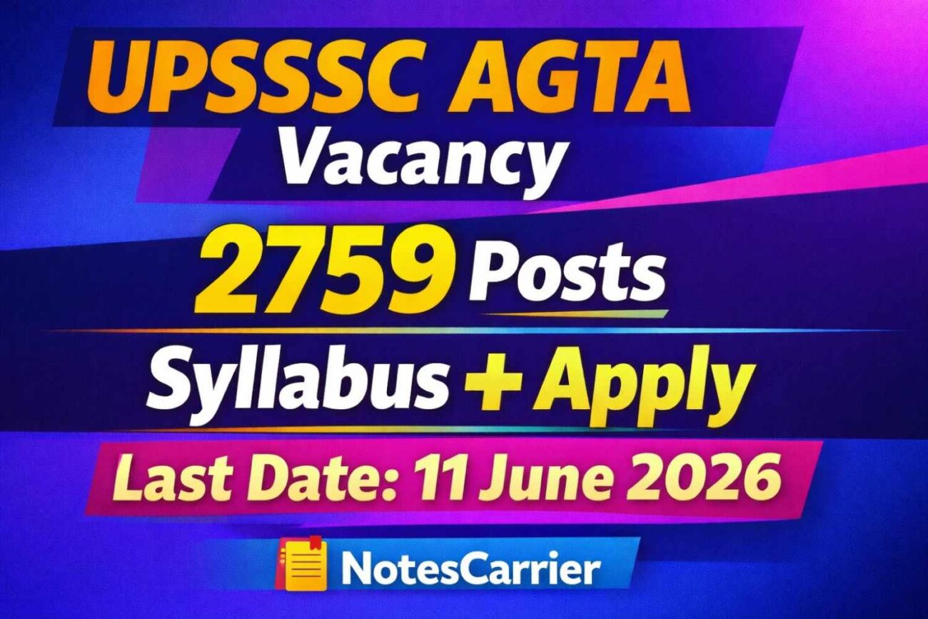 UPSSSC AGTA Vacancy 2026