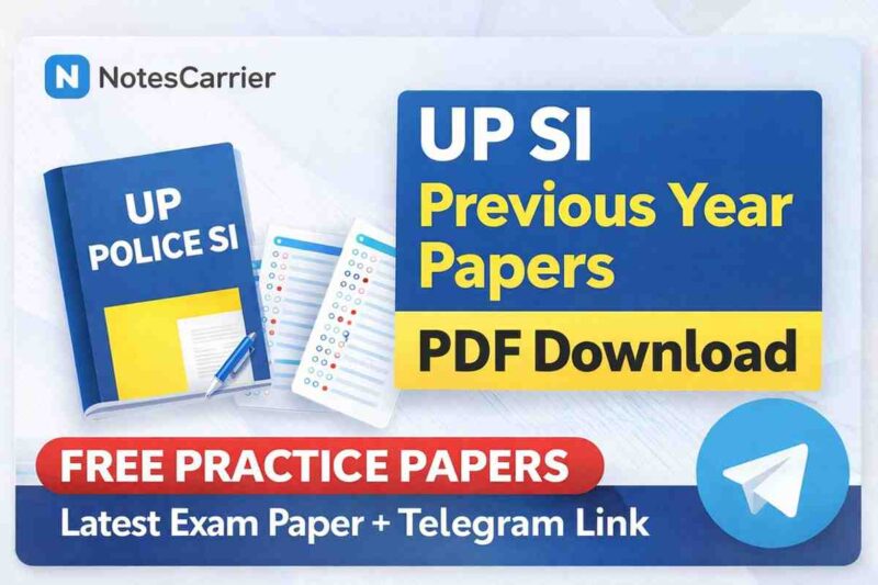 UP SI Previous Year Papers PDF Download (2026) – Telegram Link | UP Police SI Question Paper