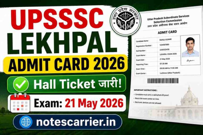 UPSSSC Lekhpal Admit Card 2026 जारी — Official Website से Download करें और जानें Last Minute Exam Tips