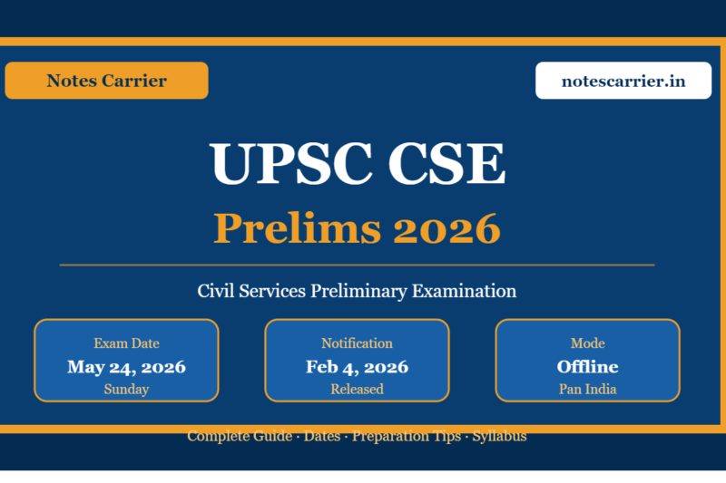 UPSC Civil Services Preliminary Exam 2026 – Date, Notification & Everything You Need to Know