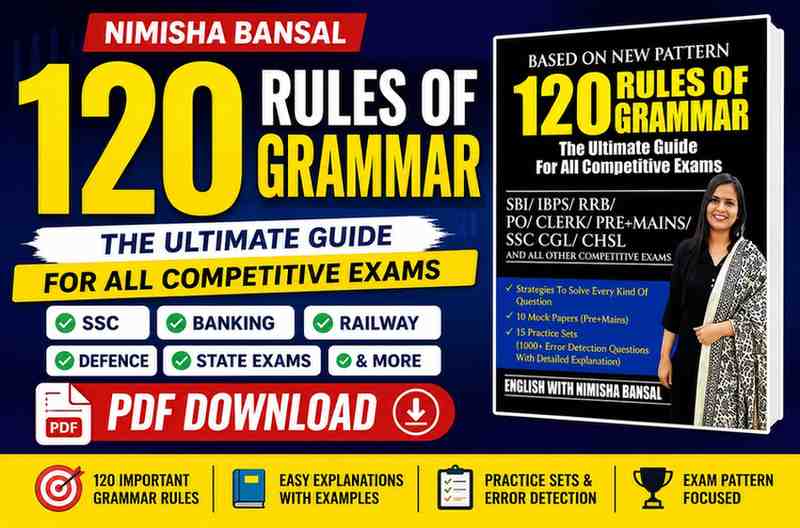 Nimisha Bansal 120 Rules of Grammar Book PDF Download for SSC, Banking & Railway Exams