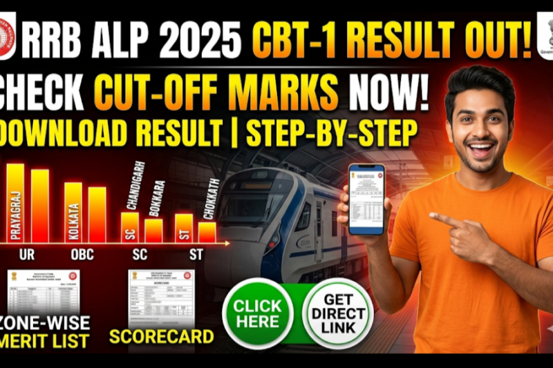 RRB ALP 2025 CBT 1 RESULT OUT, CHECK Cutoff and download result